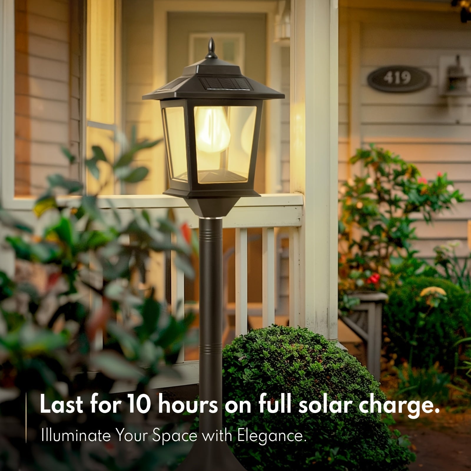 2 PACK Aluminum Solar Lamp Post Light