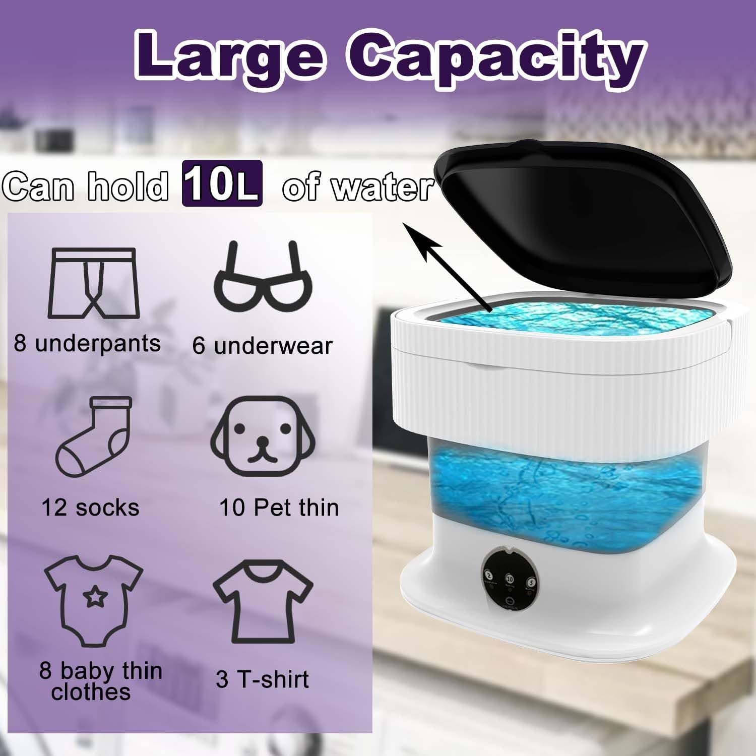 Top Quality Portable, Compact and Foldable Mini Laundry Washing Machine