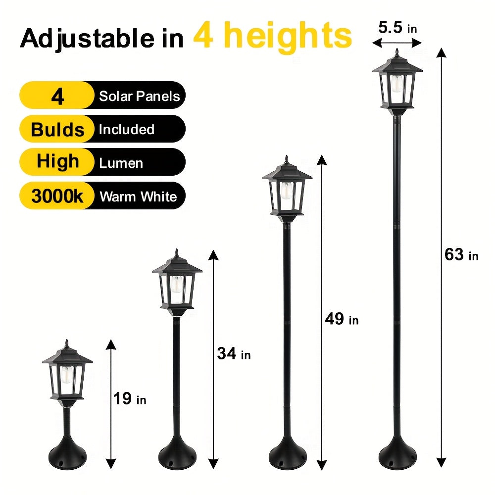 2 PACK Aluminum Solar Lamp Post Light