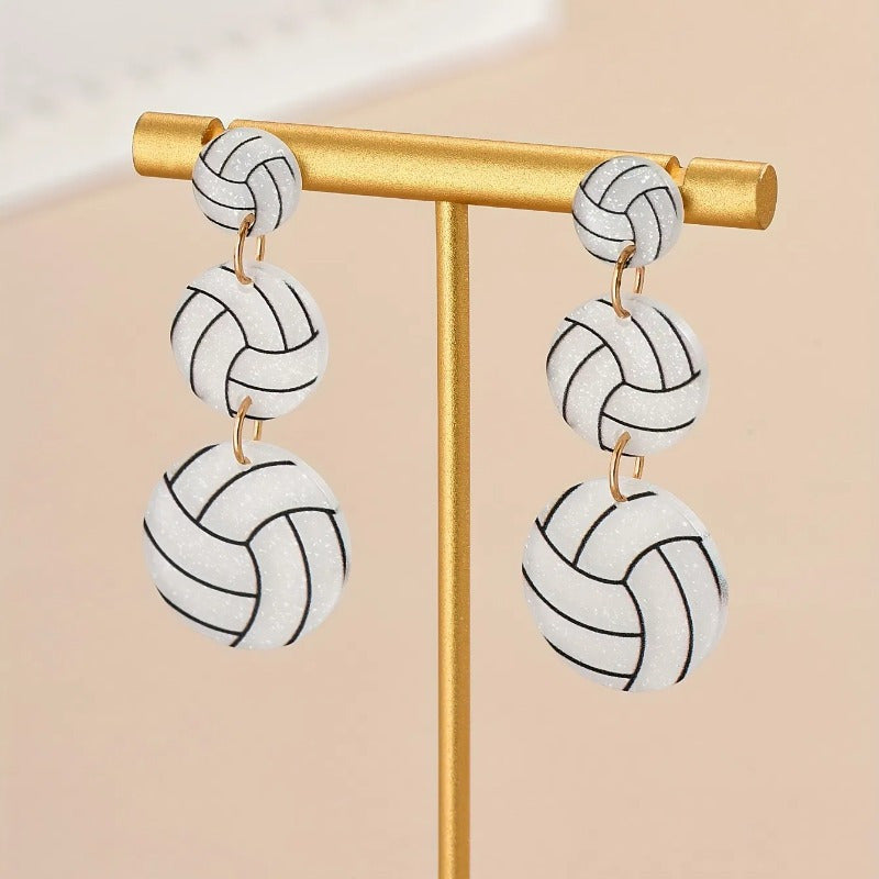 Handmade Polymer Clay Sports Ball Earrings