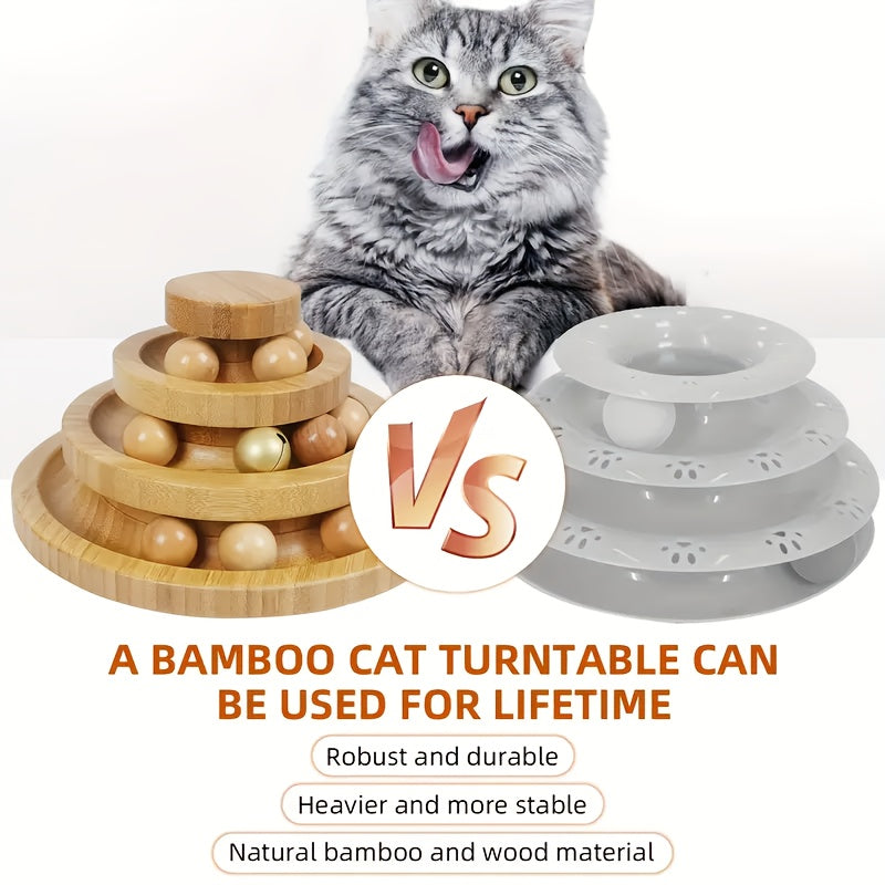 Interactive 3 Layers Cat Ball Tower | Small Cat And Dog Carousel Track Toy
