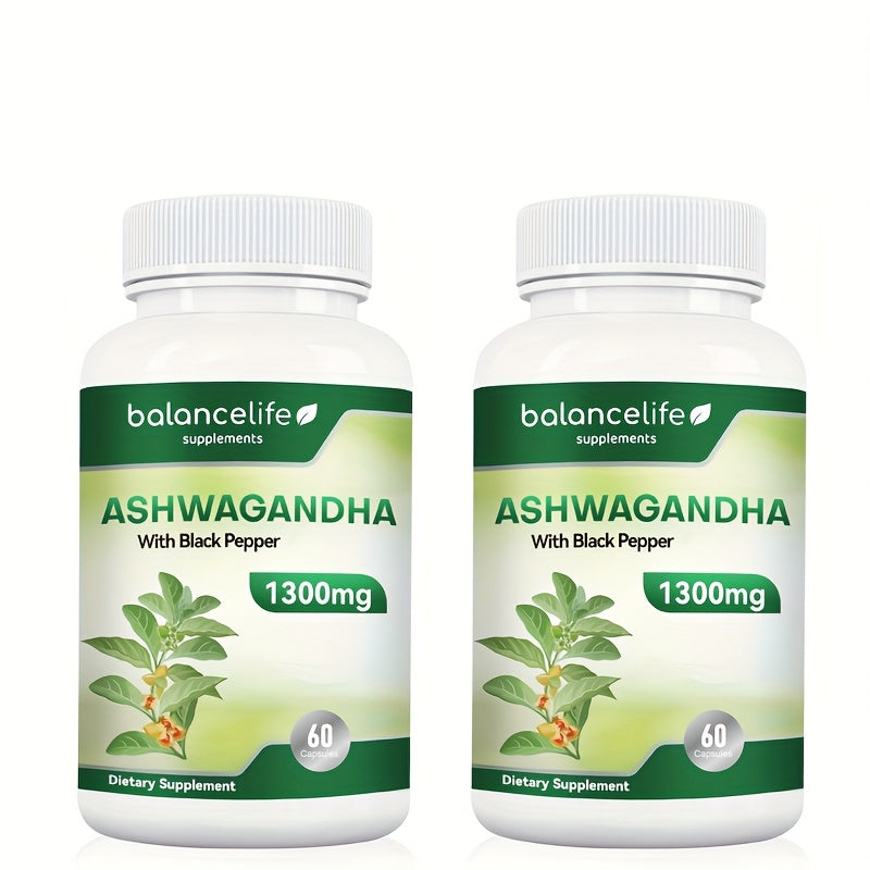 Ashwagandha 1300mg with Black Pepper for Stress Mood and Sleep