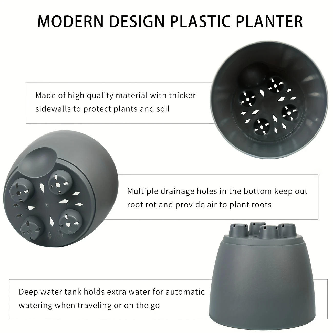 Curved Shape Smart Watering Plant Pots