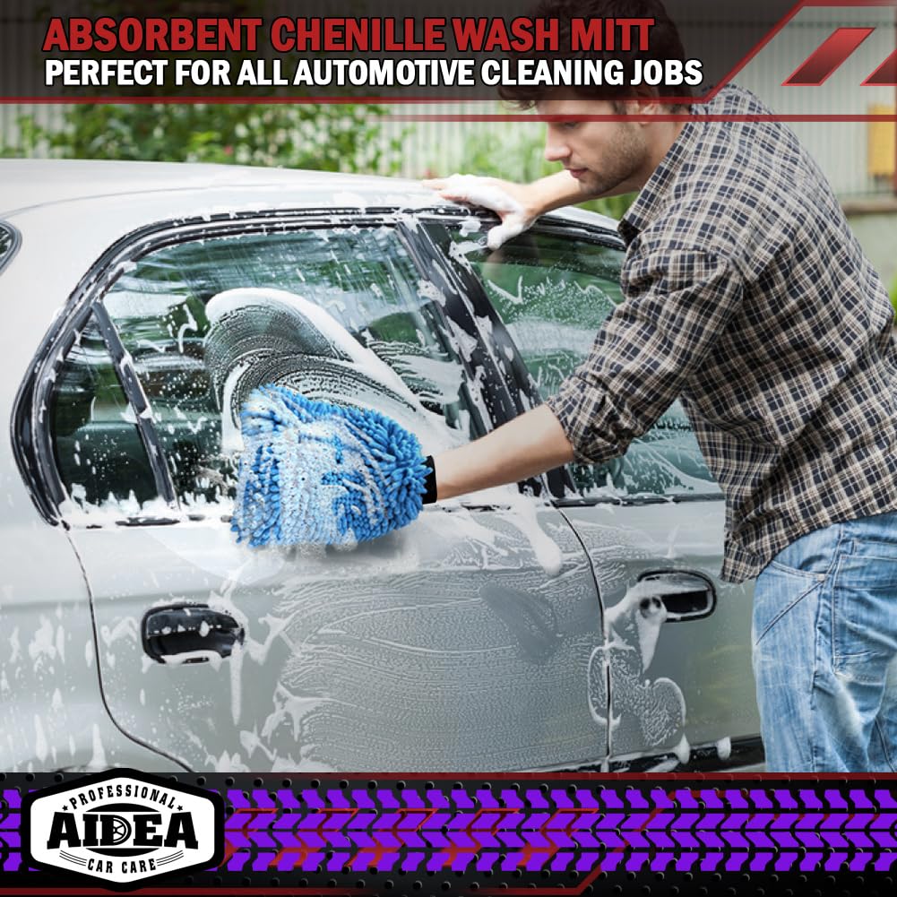AIDEA  Premium Chenille Microfiber Mitt Car Wash Brush