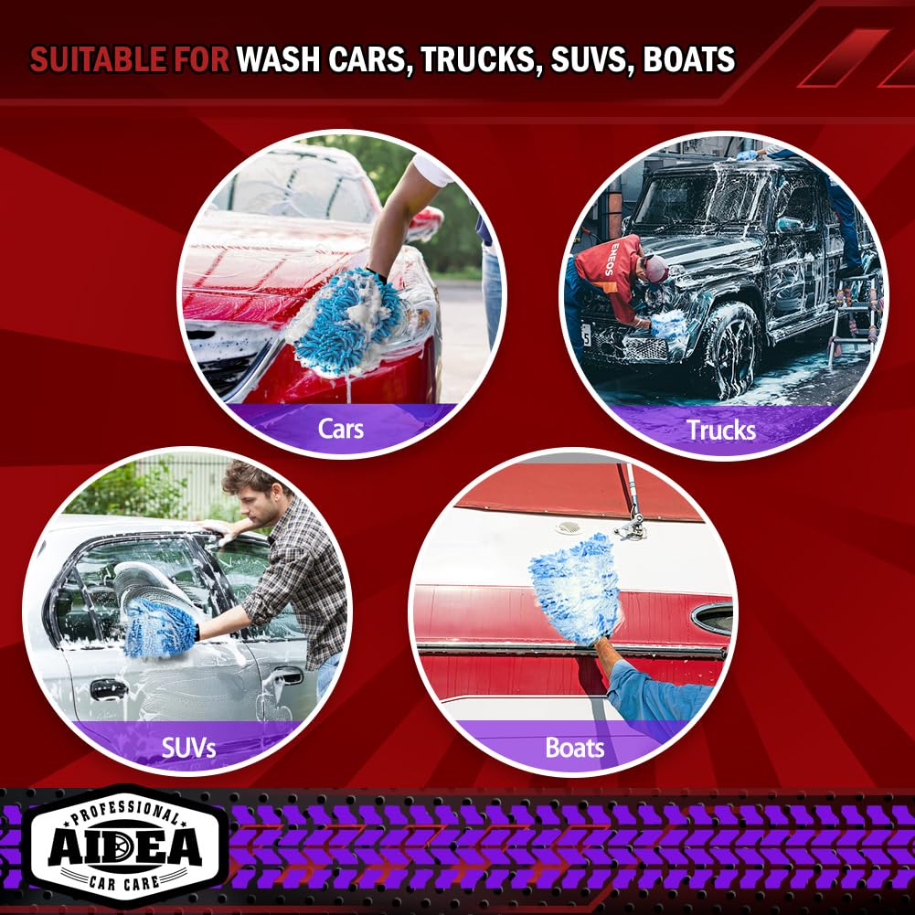 AIDEA  Premium Chenille Microfiber Mitt Car Wash Brush