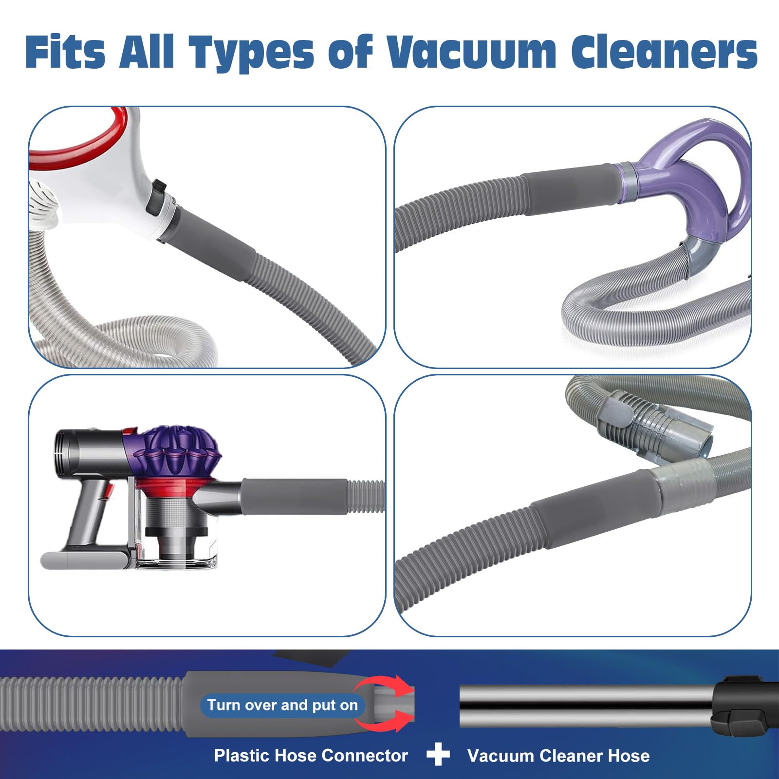 PetOde 2 Pieces Dryer Vent Cleaner Kit Compatible with Most Vacuum Cleaner