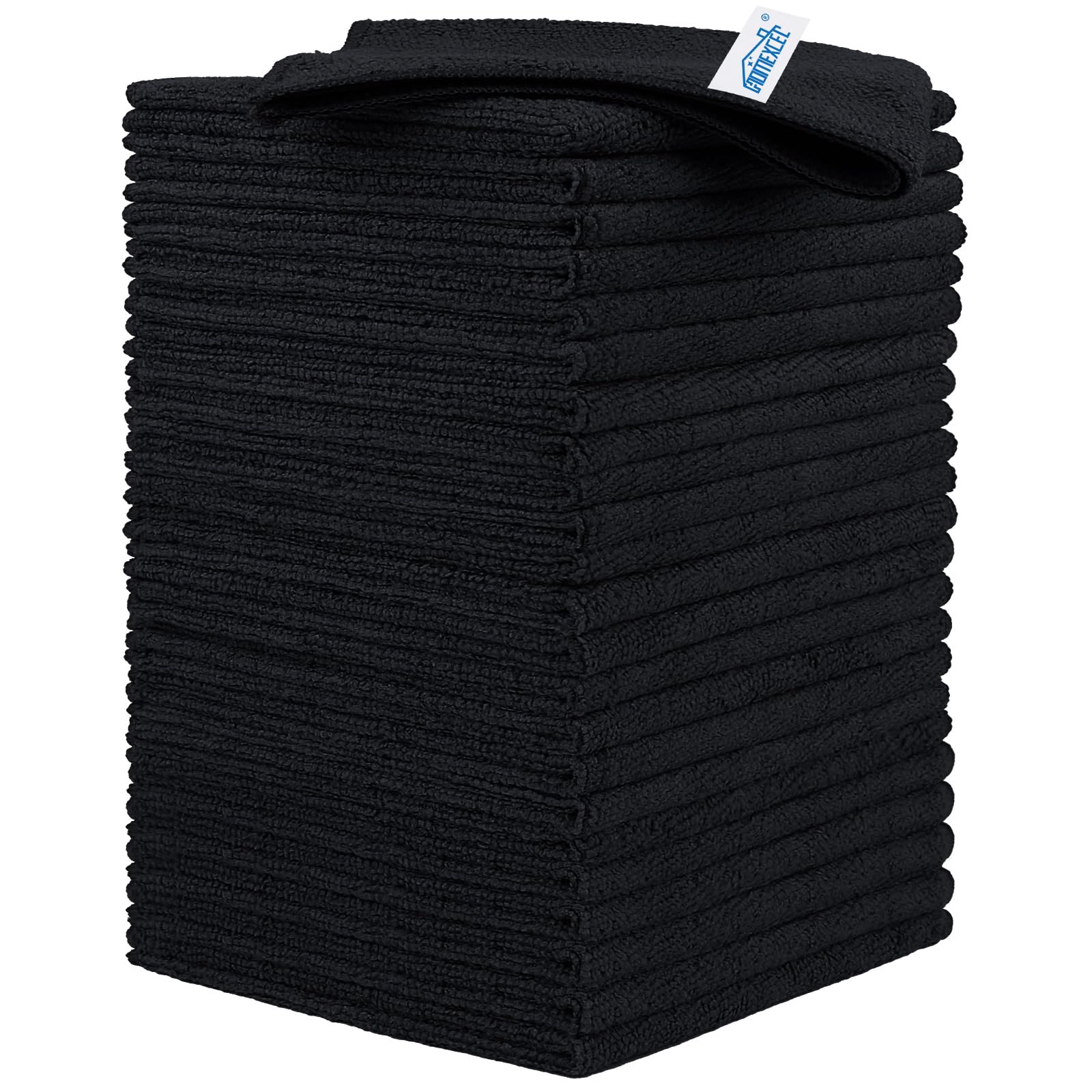 HOMEXCEL Microfiber Cleaning Cloth,12 Pack Cleaning Rags, Cleaning Towels with 4 Color Assorted, 11.5"X11.5"(Green/Blue/Yellow/Pink)