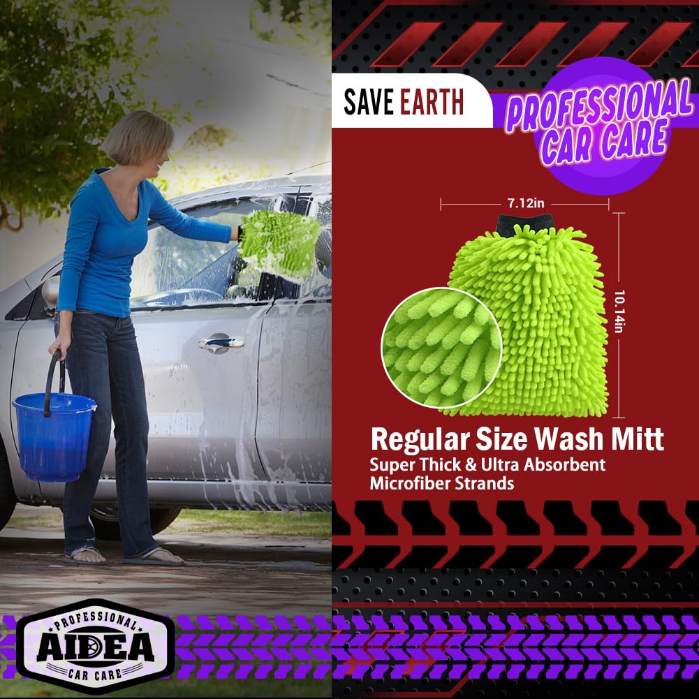 AIDEA  Premium Chenille Microfiber Mitt Car Wash Brush