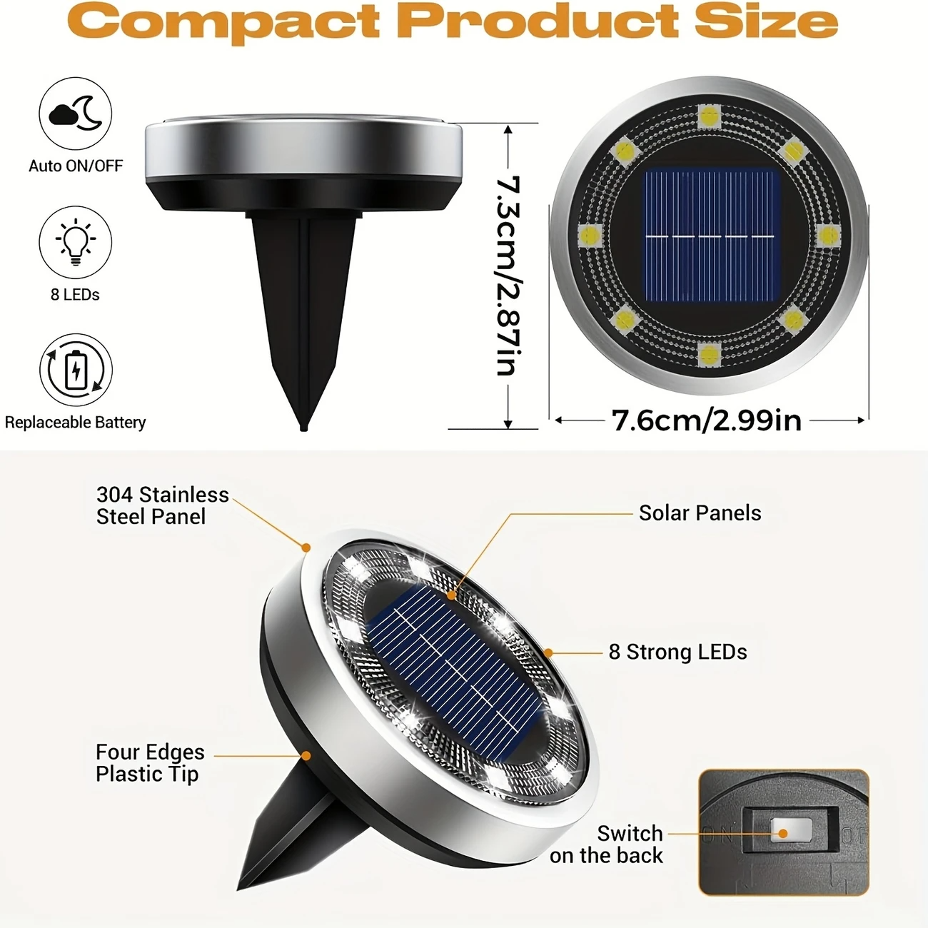 24pcs Set of LED Solar Floor Lights