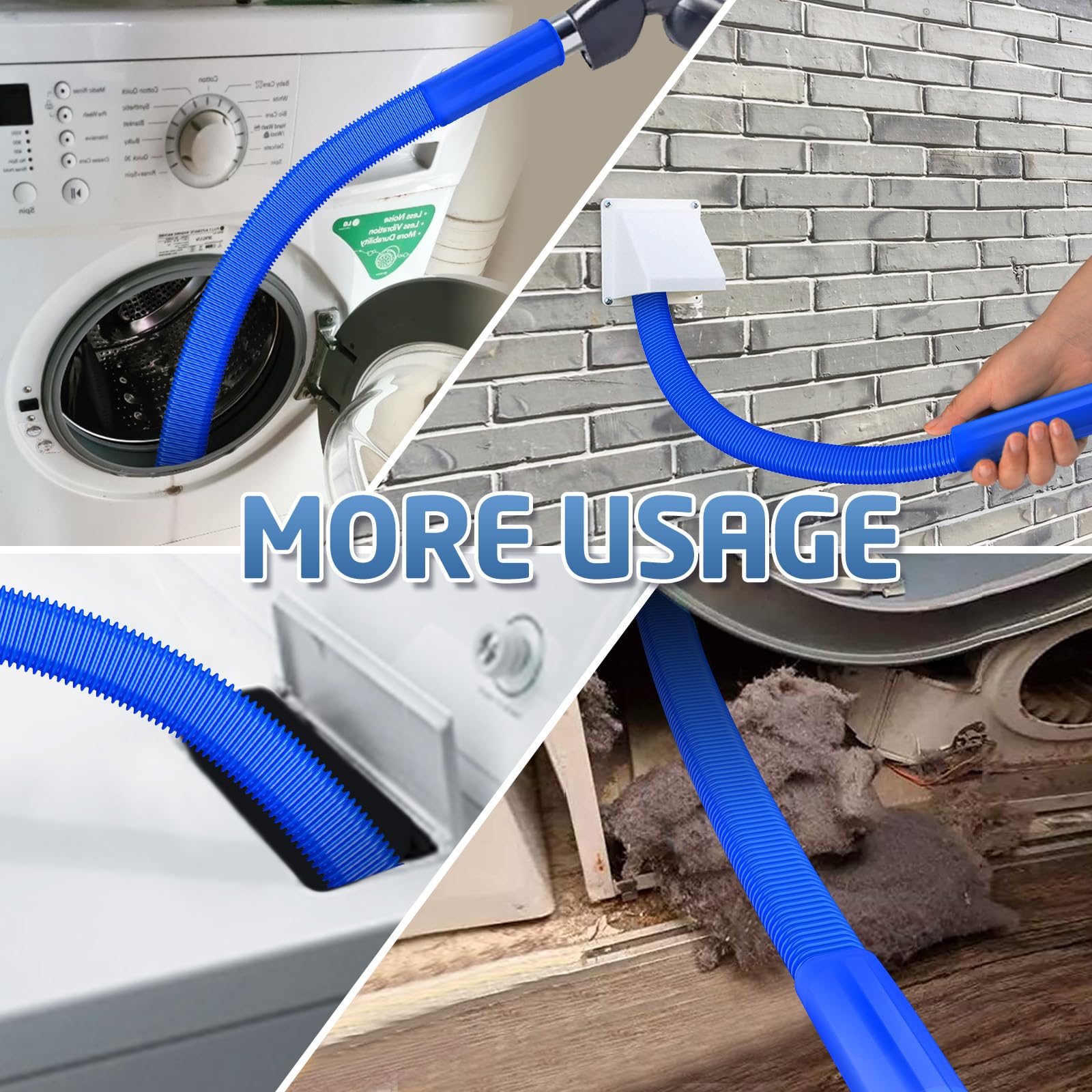 PetOde 2 Pieces Dryer Vent Cleaner Kit Compatible with Most Vacuum Cleaner