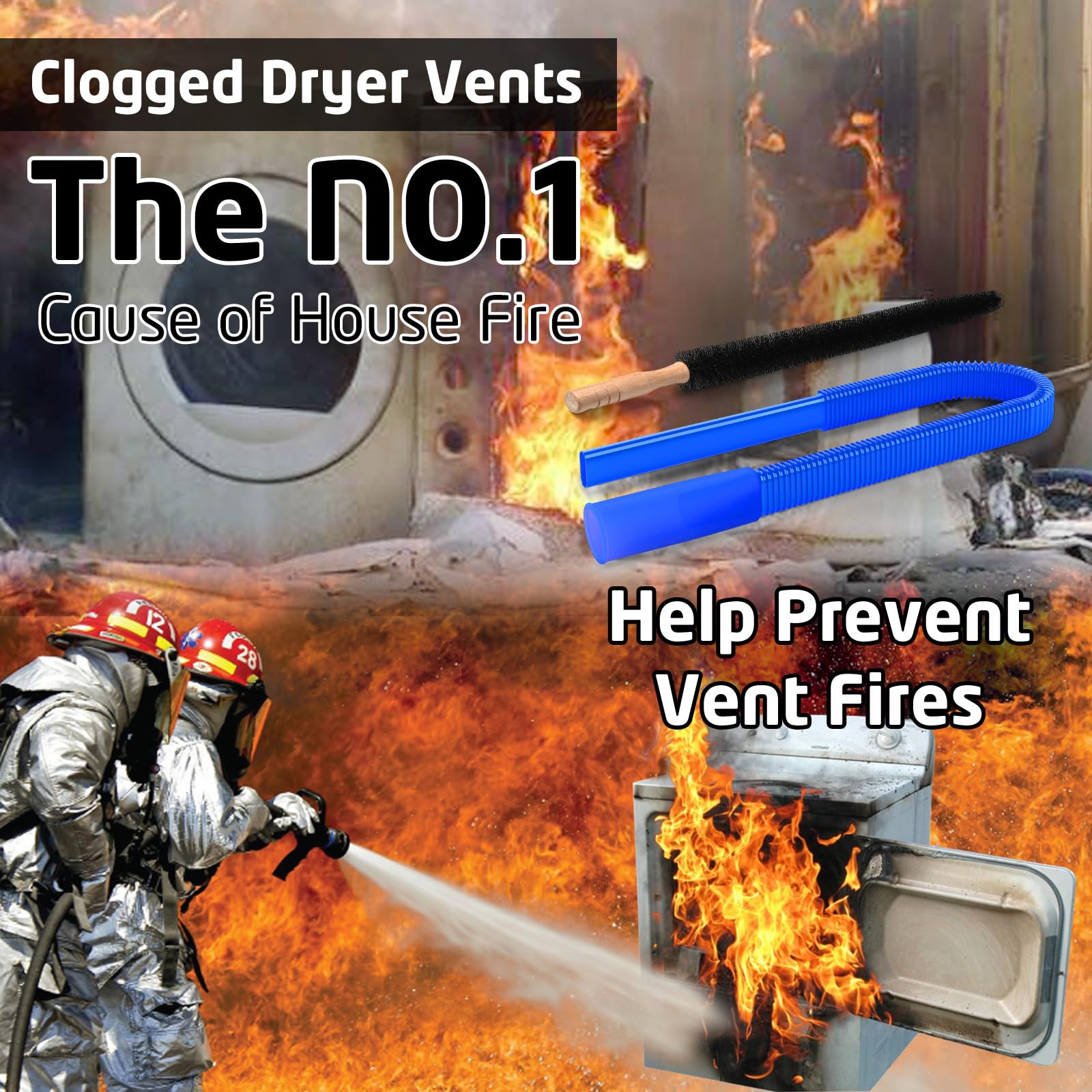 PetOde 2 Pieces Dryer Vent Cleaner Kit Compatible with Most Vacuum Cleaner