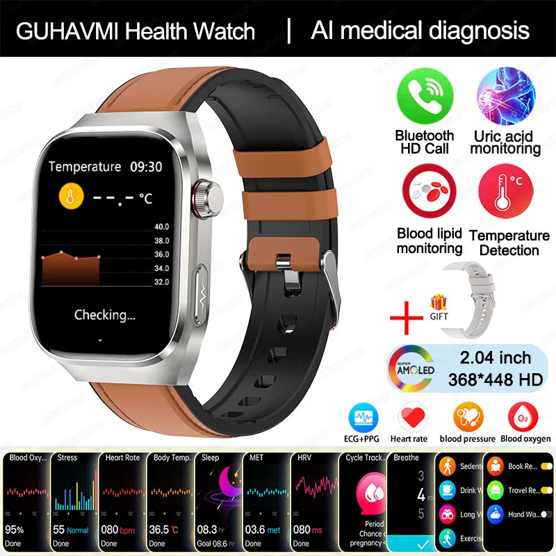 ECG Smart Watch Women BT Call Heart Rate