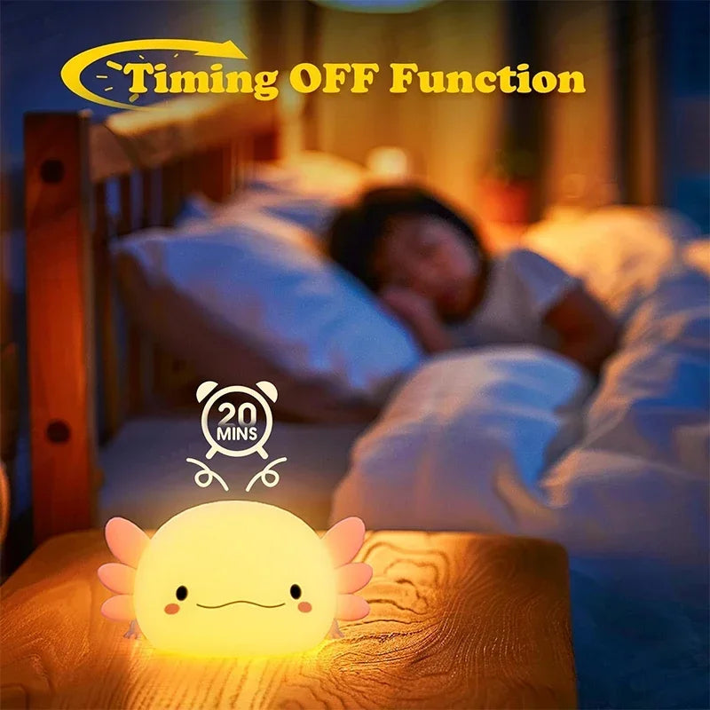 Cute Axolotl Silicone Nursery Sleeping Lamp