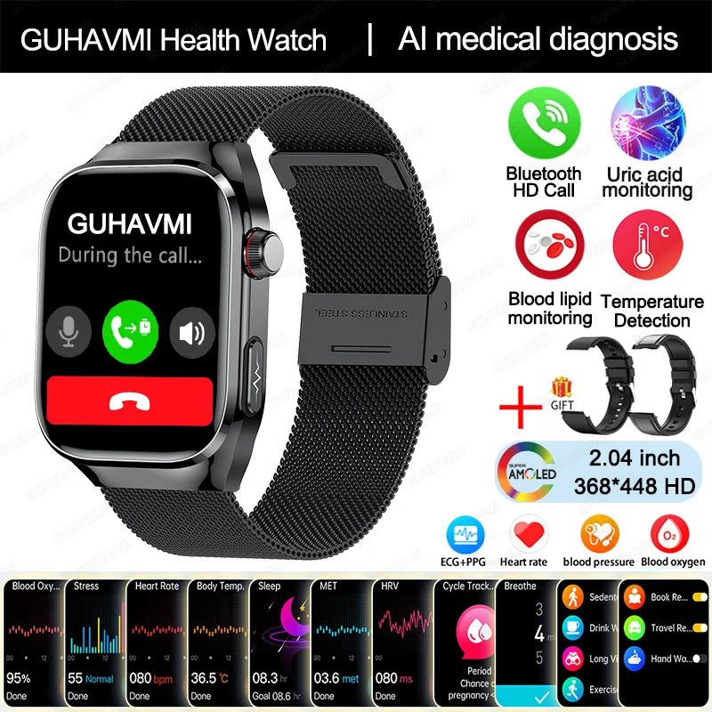 ECG Smart Watch Women BT Call Heart Rate