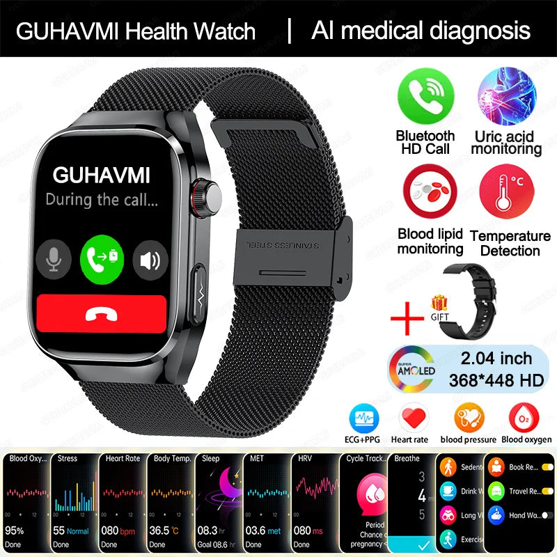 ECG Smart Watch Women BT Call Heart Rate