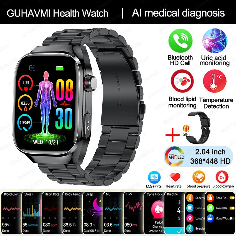 ECG Smart Watch Women BT Call Heart Rate