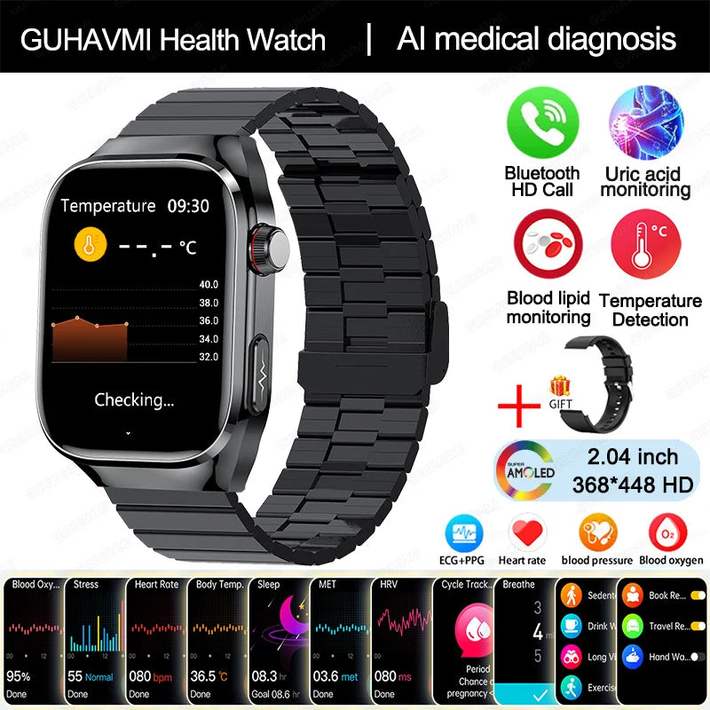 ECG Smart Watch Women BT Call Heart Rate
