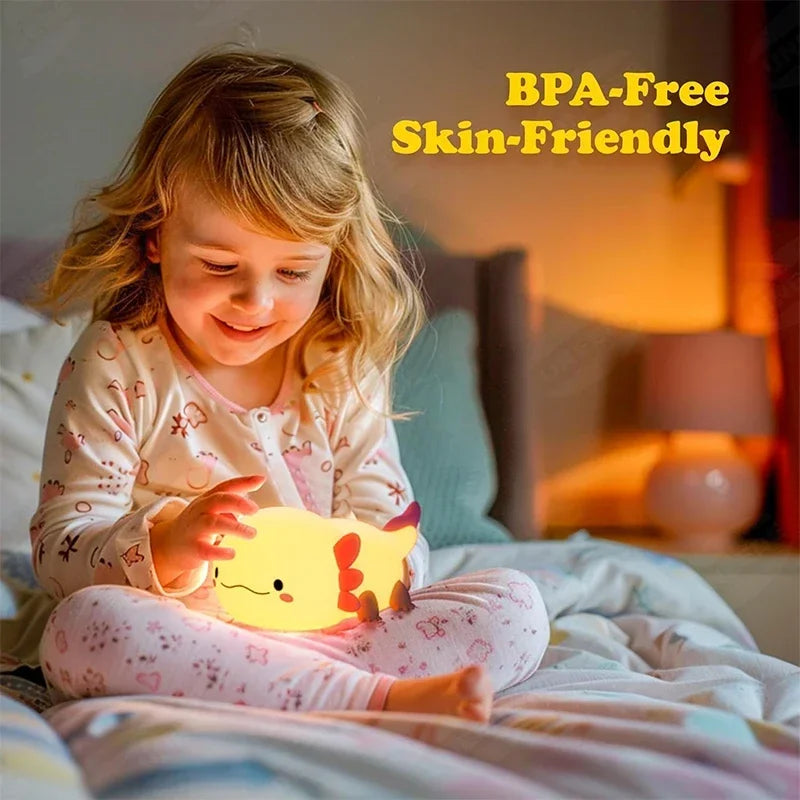 Cute Axolotl Silicone Nursery Sleeping Lamp