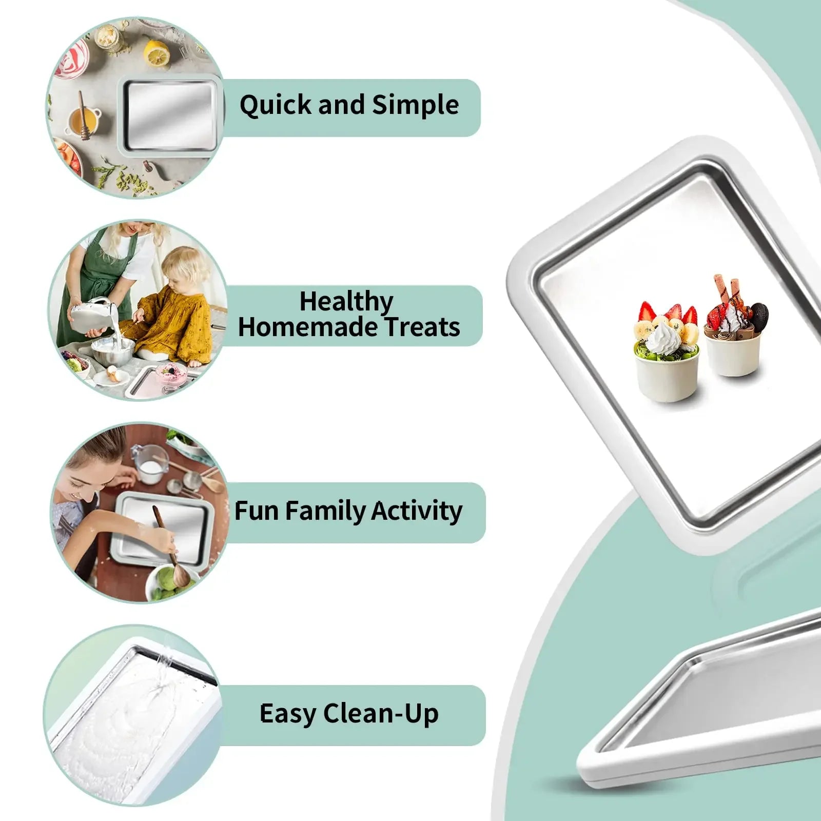 Multifunctional Rolled Ice Cream Maker Pan