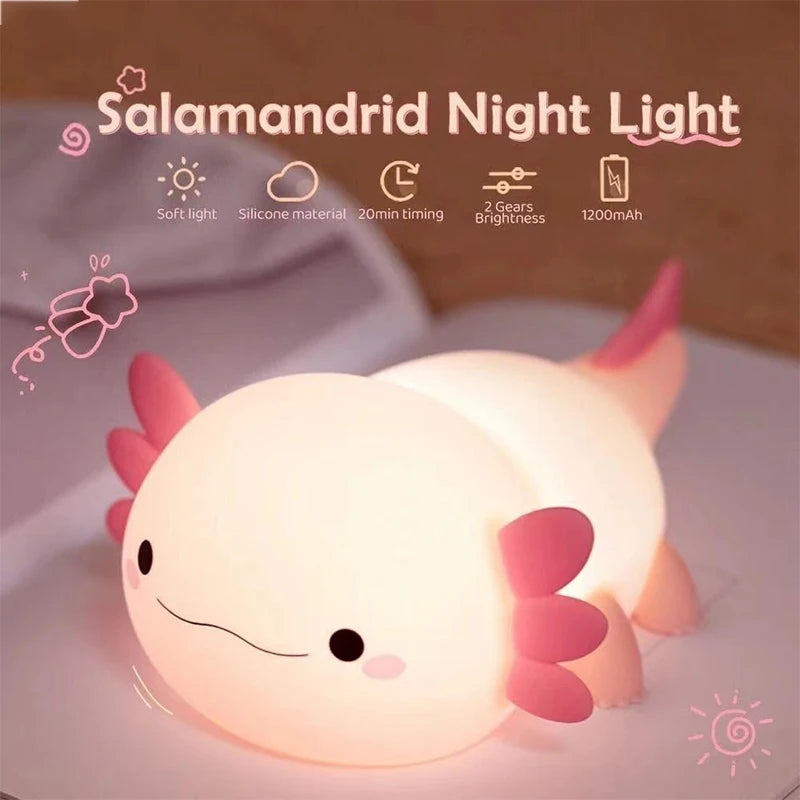 Cute Axolotl Silicone Nursery Sleeping Lamp
