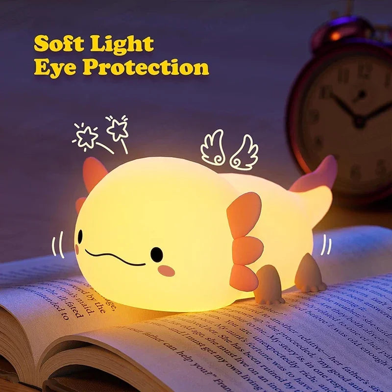 Cute Axolotl Silicone Nursery Sleeping Lamp