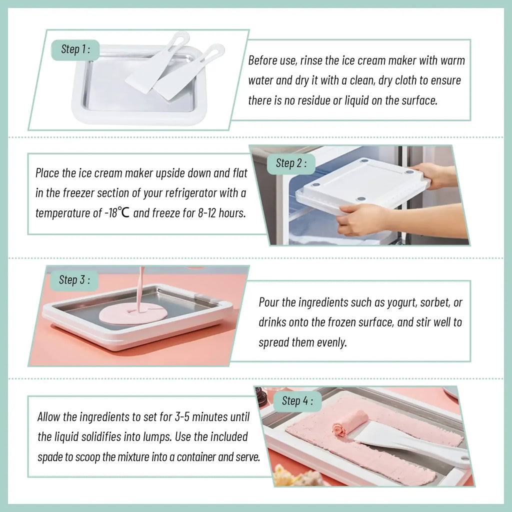 Multifunctional Rolled Ice Cream Maker Pan