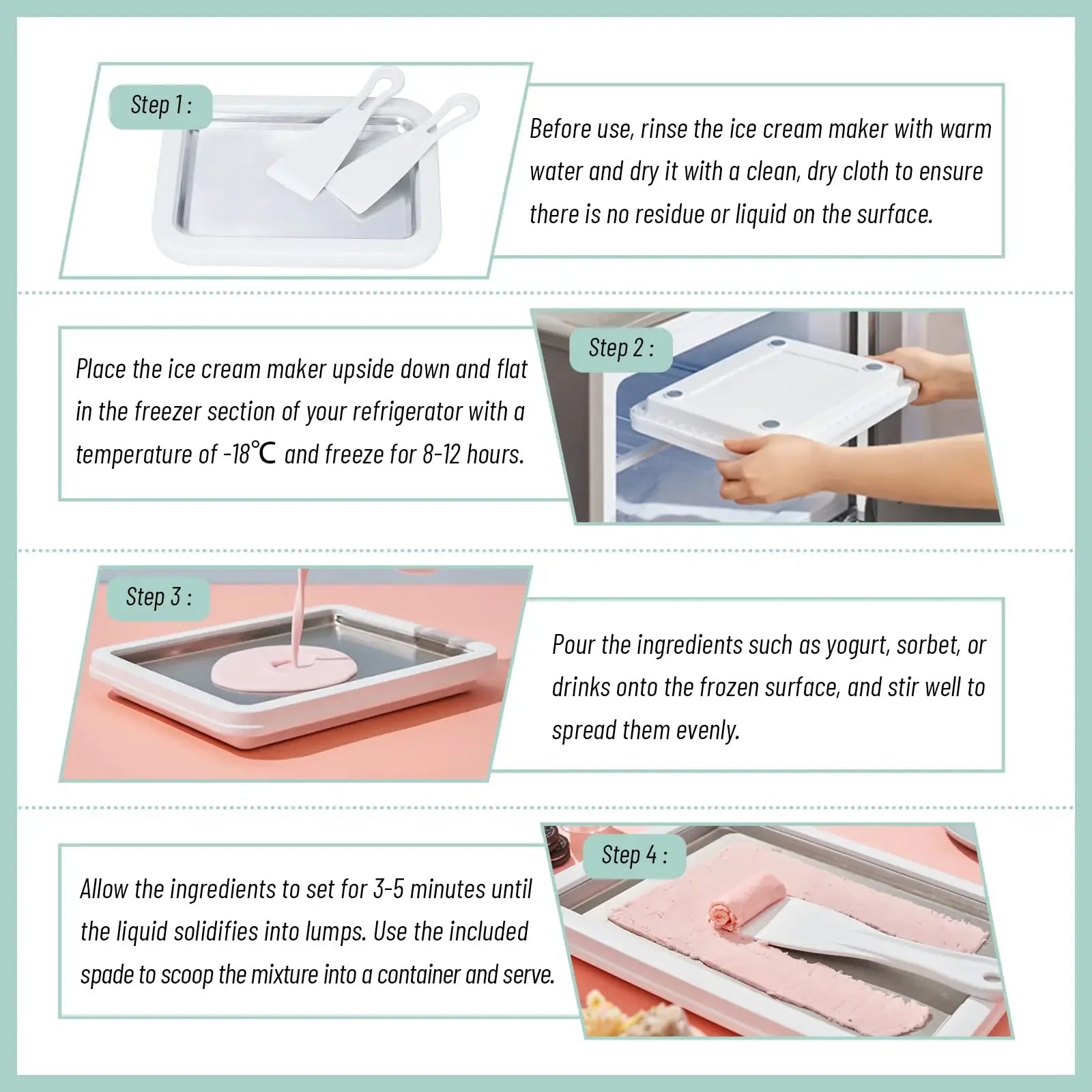 Multifunctional Rolled Ice Cream Maker Pan
