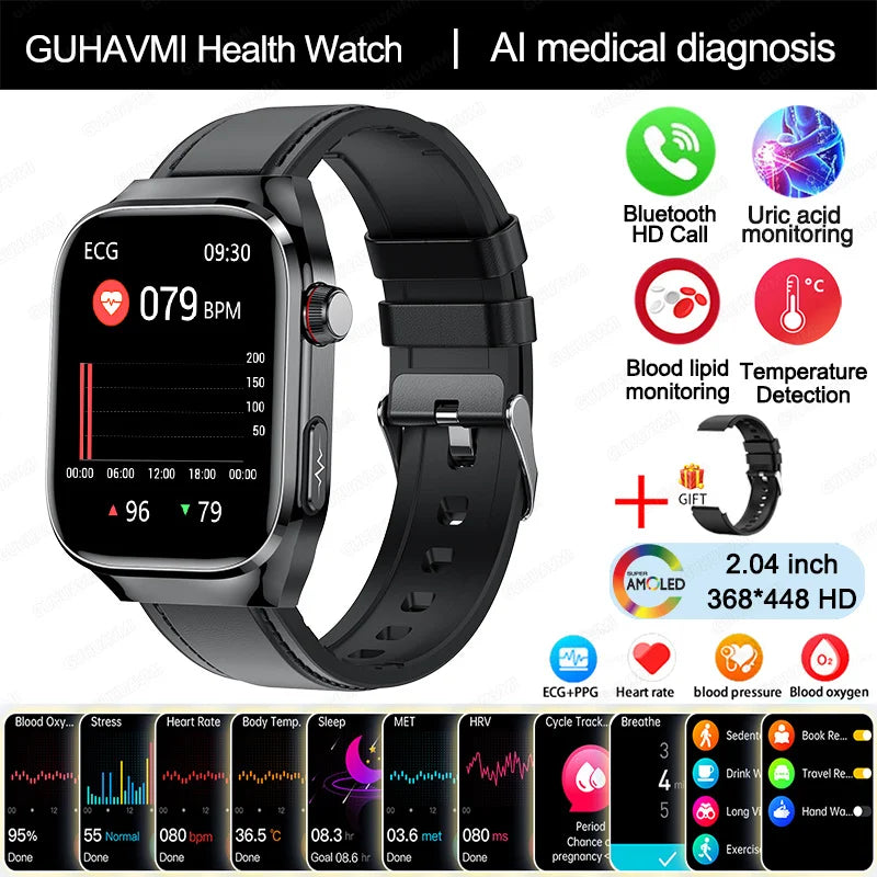 ECG Smart Watch Women BT Call Heart Rate