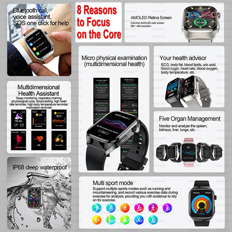 ECG Smart Watch Women BT Call Heart Rate
