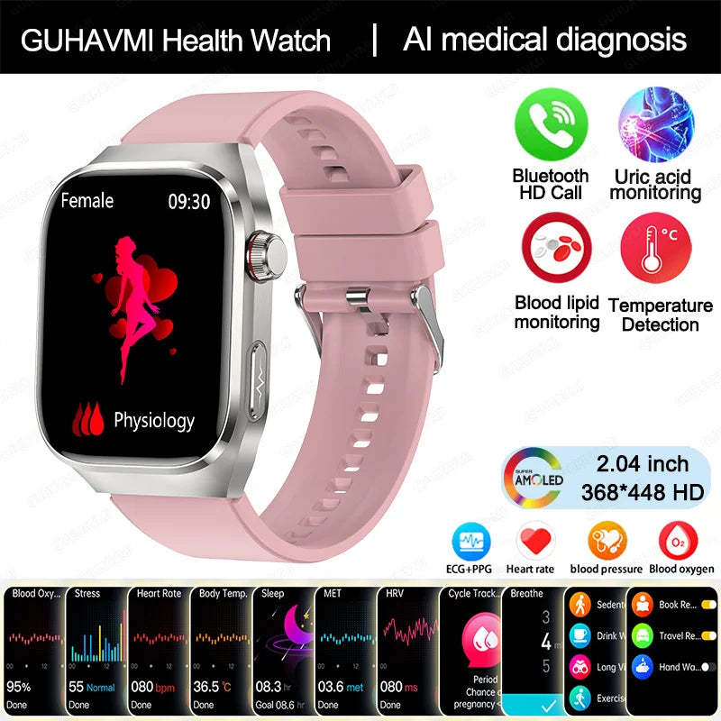 ECG Smart Watch Women BT Call Heart Rate