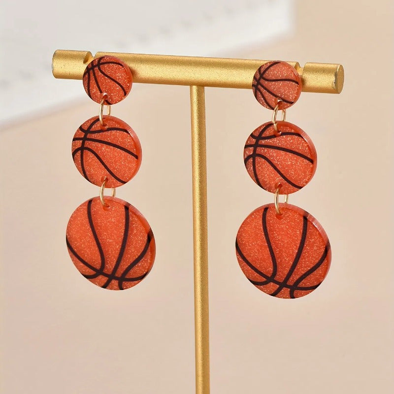 Handmade Polymer Clay Sports Ball Earrings
