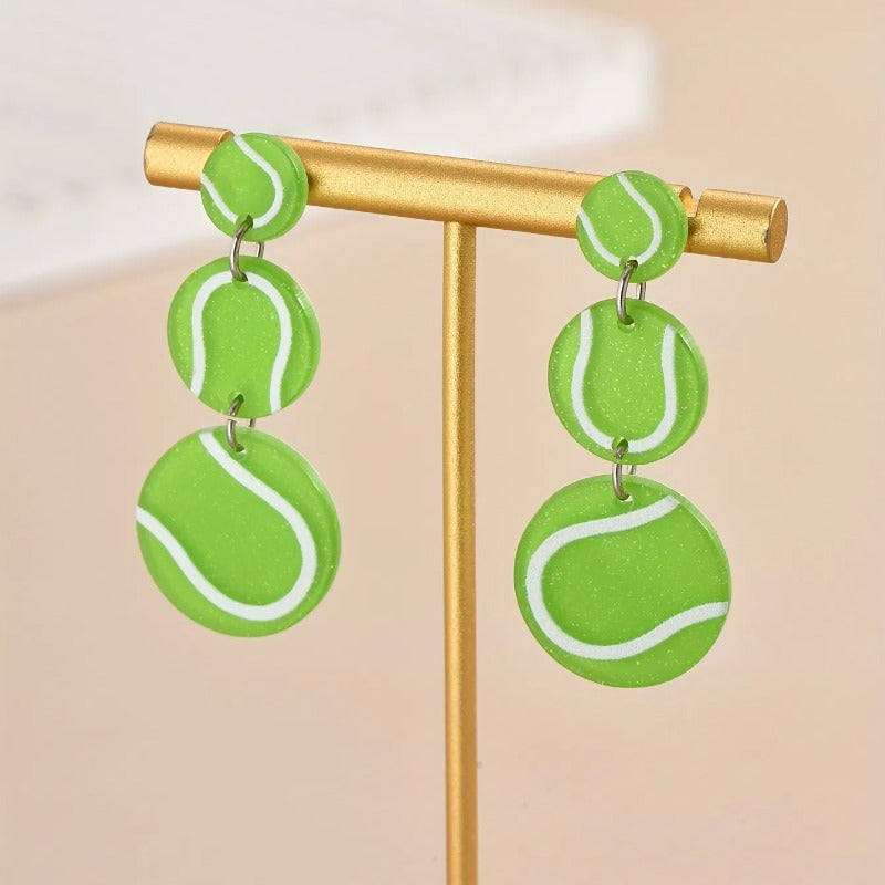 Handmade Polymer Clay Sports Ball Earrings