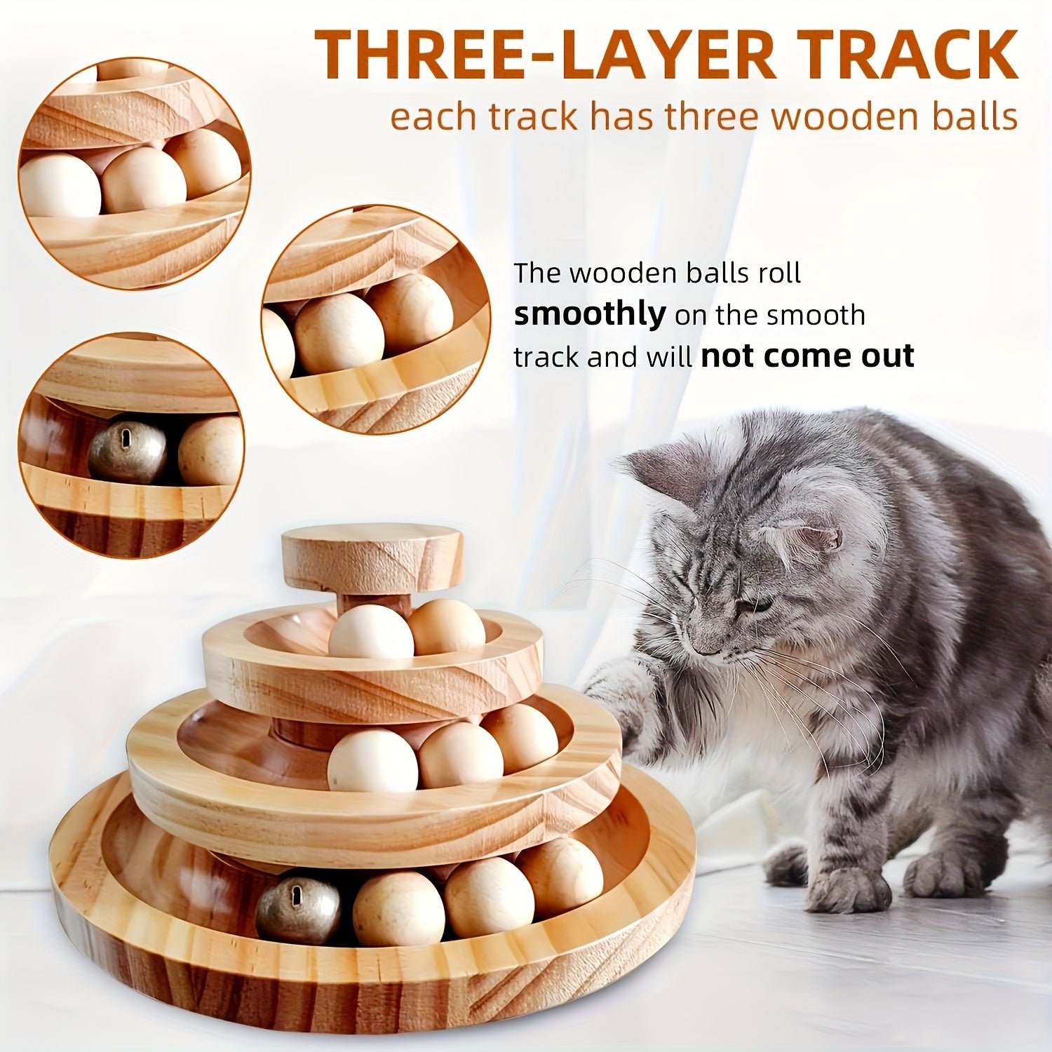 Interactive 3 Layers Cat Ball Tower | Small Cat And Dog Carousel Track Toy