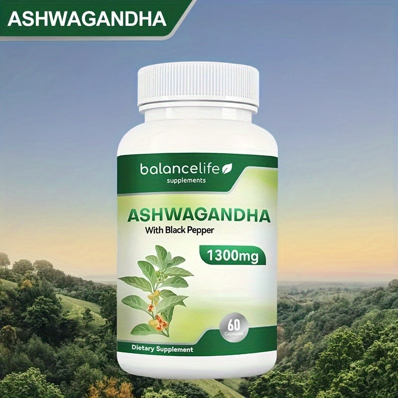 Ashwagandha 1300mg with Black Pepper for Stress Mood and Sleep